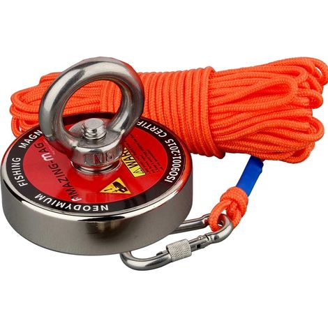 Magnete, forza di tenuta 140 kg, corda da 10 m, magnete con corda (1/2)