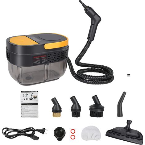 Nettoyeur à vapeur, design portable, grand réservoir d'eau, JAUNE (1/2)