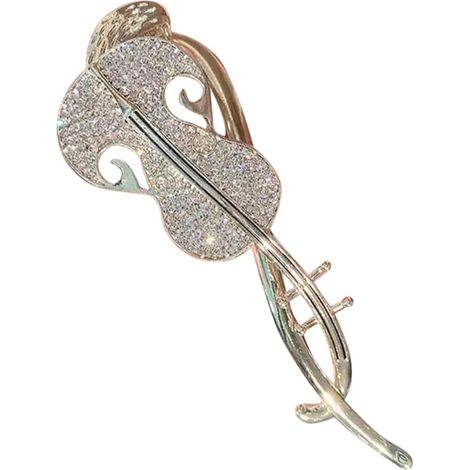 Barrette Cheveux Femme en Alliage Or Forme Pipa avec Décoration Cristal, Clip Résistant pour Sécuriser Chignon Élégant aux Concerts et Fêtes