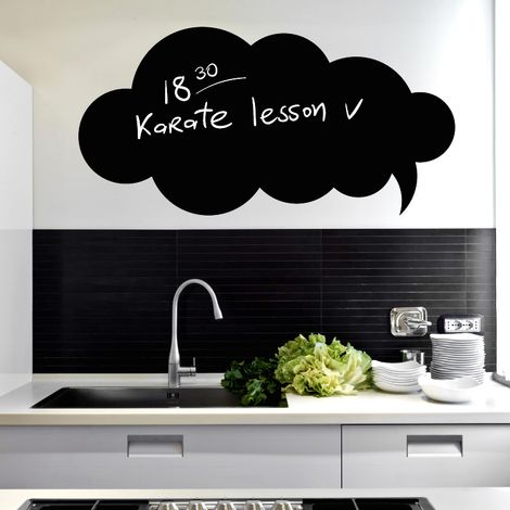 Sticker ardoise tableau noir - stickers muraux adhésif effaçable - BULLE2 - 15x30cm (1/3)