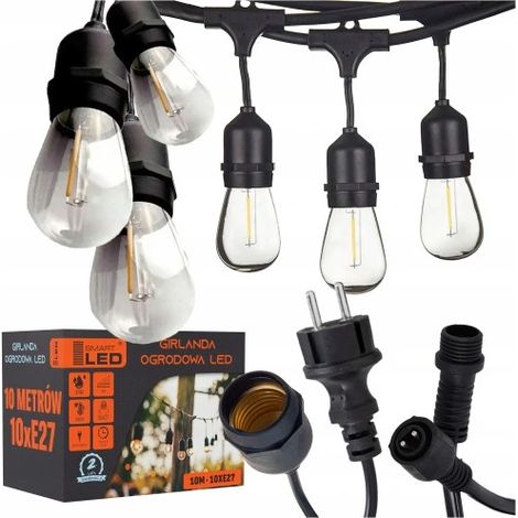 Gartengirlandenkette 10 m + 10 x 1-W-LED-Lampe