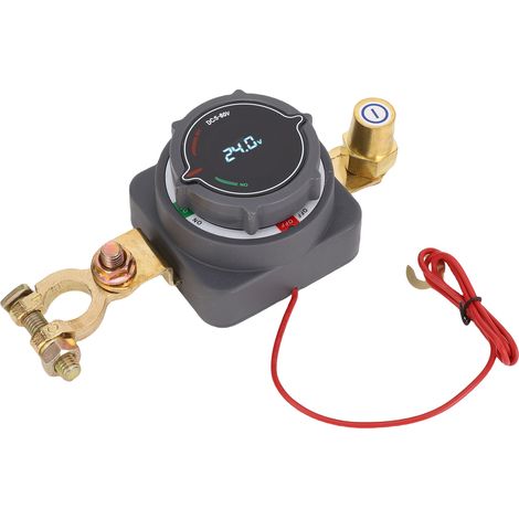Interruttore di disconnessione della batteria con display digitale della tensione, interruttore di interruzione dell'alimentazione per auto, camper, yacht, camion e macchine edili. (1/5)