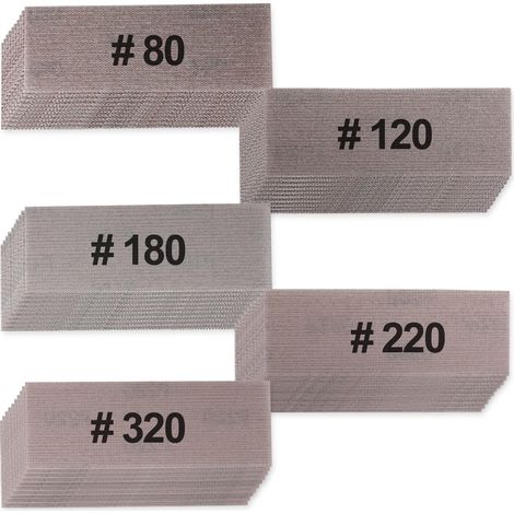 Kit de 50 feuilles abrasives pour ponceuse orbitale R7307 3,0 mm - Papier abrasif à maille 80/120/180/220/320 grains (1/5)
