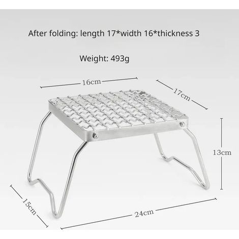 Support de barbecue pliable multifonction pour feu de camp, grille de camping portable, support pour ustensiles de cuisine d'extérieur, support pour réchaud à bois ou à gaz, réchauds de cuisine portab (1/5)