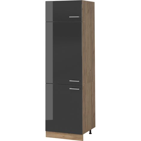 Vorratsschrank R-Line, Anthrazit Hochglanz/Goldkraft Eiche, 60 cm, Vicco (1/5)