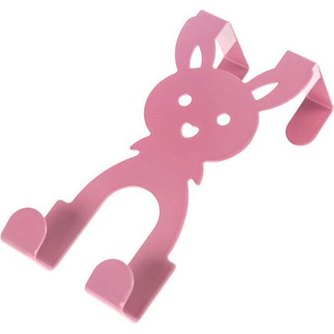 Un crochet de porte en forme de lapin, multifonctionnel, sans clous, mignon, durable et adapté aux objets de la maison, rose. (1/5)