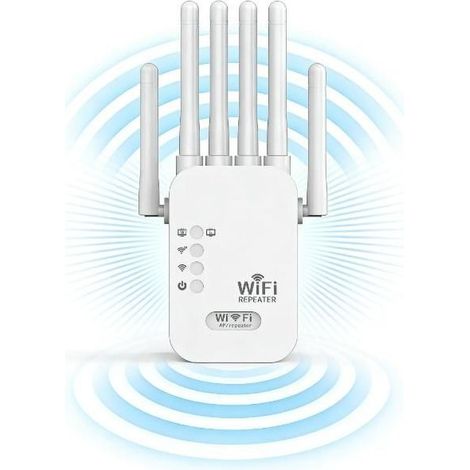 Amplificateur de signal WiFi haute performance - 6 antennes - 2 ports LAN - idéal pour une utilisation à domicile et au bureau (1/5)