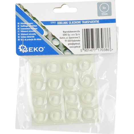 Protectores de silicona transparentes redondos para muebles de 12 mm, 16 unidades (25/250)