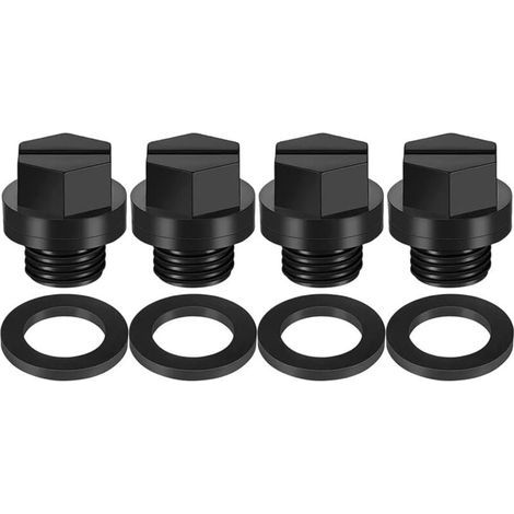 Lot de 4 Bouchons de Vidange pour Pompe de Piscine avec Joints Compatibles avec Hayward SPX1700FG,Noir (1/4)