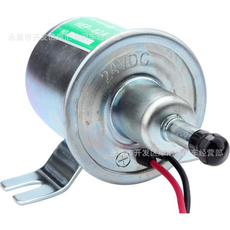 HEP-02A electronic fuel pump, 24V DC gasoline pump, oil pump, external diesel pump, silver. (1/4)