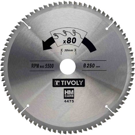 Lame de scie circulaire -Finition - Pour Bois dur, stratifié, parquet -Pour scie radiale Ø: 305 x Ø2: 30 x Z: 96 TIVOLY - XT50514004479 (1/2)