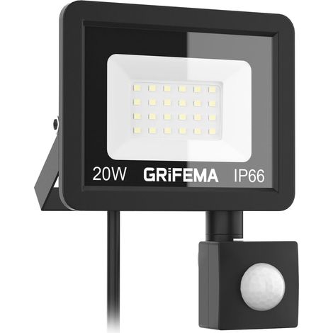 1 projecteur led, détecteur de mouvement, 20w, 2200lm, ip66, jardin, garage (1/5)