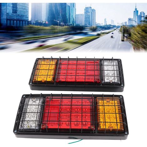 2 LED-Rückleuchten 12V für Anhänger, LKW und Boot, 40 helle LEDs, Bremslicht, Rückfahrscheinwerfer und Blinker (1/4)