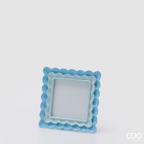 EDG Enzo De Gasperi Portafoto Cornice Balze Quadrato H 15 Cm L 15 Cm Blu