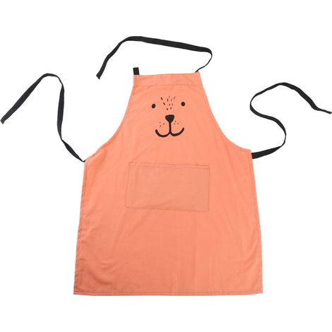 Tablier En Coton Avec Poches - Design Tigre De Dessin Animé - Pour Cuisine Et Travail - 1 Pièce (1/5)
