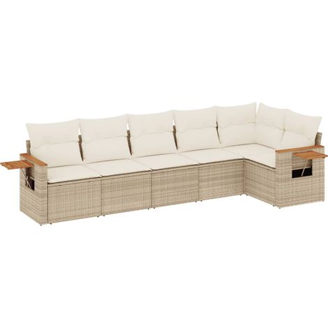 Maison Exclusive - Patio Sofa Set 6 plaza Beige and Cream (1/5)