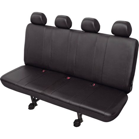 Housse de siège 5 pièces HP Autozubehör 22816 Cuir synthétique noir banquette arrière (4 places) (1/3)