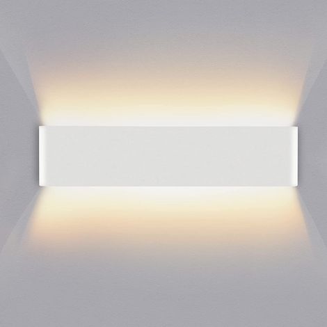 18 W, 30 cm, nach oben und unten gerichtete Wandleuchten für den Innenbereich, Aluminium, dekorative/moderne Wandlampe, warmweiß 3000 K, Wandleuchten, geeignet für Wohnzimmer, Schlafzimmer, Flur (weiß (1/5)