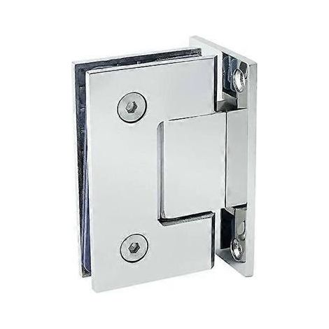 Charnière en acier inoxydable pour porte vitrée sans cadre, charnière de salle de douche pour porte vitrée à double sens (pince de soudure à 90 degrés de 4 mm, acier inoxydable 304 léger), convient au (1/4)