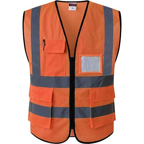 Gilet Réfléchissant Tel Que Décrit Orange L (1/5)