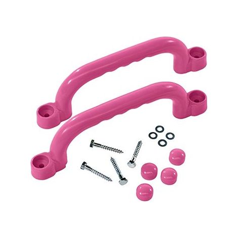 Barandillas para estructuras de escalada infantiles (juego de 2),Plástico PP resistente,Adecuado para barandillas y escaleras (rosa)