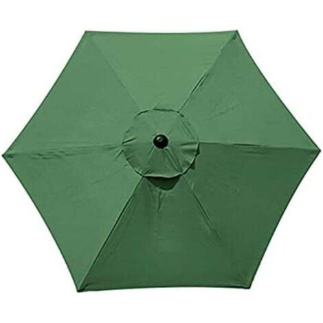 Housse De Rechange pour Parasol - 6 Baleines - 2 M/2,7 M/3 M - Imperméable - Anti-Ultraviolet - Tissu De Rechange (2.7M / 8.9Ft,Green)