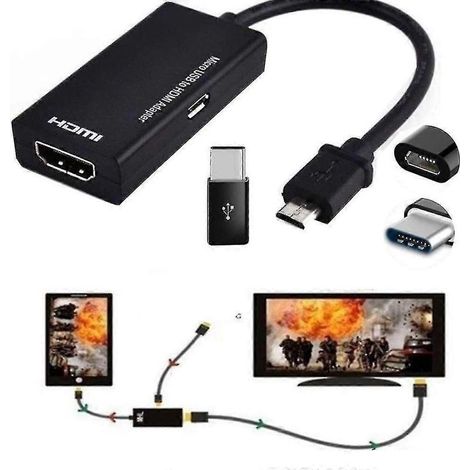 Adaptateur câble micro USB vers HDMI 1080p HD TV compatible avec les téléphones Android S2, I9300, S4, I9500, Note2 et N7100 (1/5)