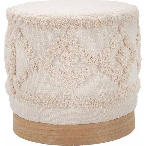 Ferretti Damasco puf beige Ø 40 cm confortable elegante