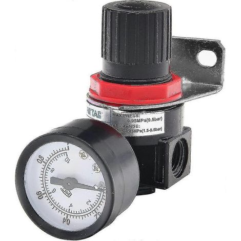 Régulateur de filtre pour compresseur d'air, raccord femelle 1/4" NPT pour le contrôle de la pression d'air comprimé avec manomètre (1/5)