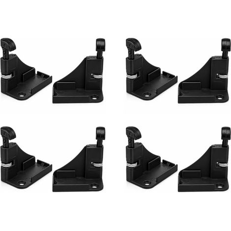 Retenues pour moustiquaire enroulable - Attache avec frein réglable et écrou - Butées de rechange pour moustiquaire - Compatible avec fenêtres et portes (noir, 4 jeux) (1/5)