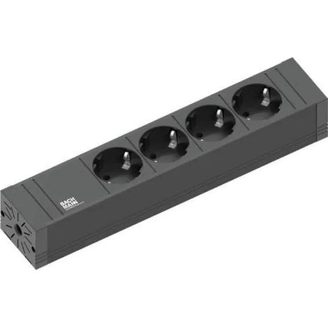Bachmann CONNECT LINE regleta negra 4 salidas cable 2m