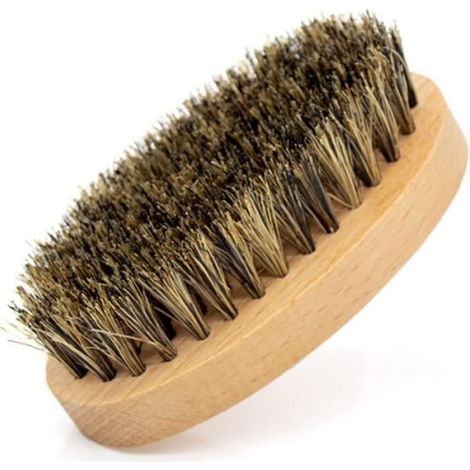 Brosse à barbe - Non spécifié - Ovale - Poils de sanglier - Manche en bois - Compacte et légère (1/4)