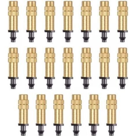 20 Pièces Buse d'Atomisation en Cuivre Réglable Pulvérisateur d'Irrigation Goutte à Goutte 4 / 7mm Atomisation Micro Arroseur Équipement d'Irrigation Refroidissement Jardin Serre Légumes (1/4)