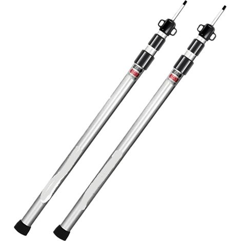 Kit de Remplacement de mâts, Lot de 2 piquets de Tente télescopiques réglables en Alliage d'aluminium argenté de 90 à 230 cm (1/5)