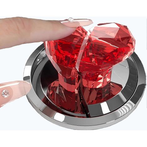 1 pièceBAppuie-poussoir de chasse d'eau en forme de cœur, poignée de toilette décorative en cristal, accessoire de salle de bain adapté aux ongles longs, aide à la chasse d'eau facile à prendre en mai (1/3)
