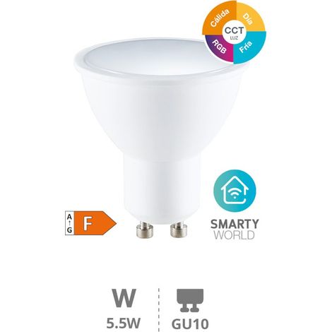 Lampe LED dichroïque intelligente 5,5W GU10 RGB + CTT dimmable