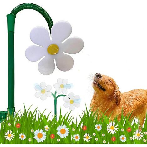 Aspersor de flores 360°, Con 4 conexiones, Aspersor para césped y jardín, Rocía en todas las direcciones, jardines e invernaderos, Blanco (1/5)