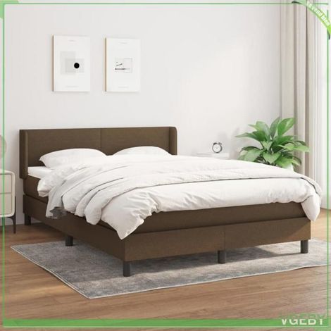 Lit - 3129556 - Sommier à lattes 140x200 - Matelas 20 cm ressorts ensachés - Tête de lit réglable (1/5)