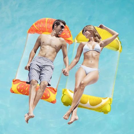 Pack Swimming Pool Buoy for Adults and Kids Ages 12+, 4 in 1 Swimming Pool Buoy Mattress with Air Pump, Inflatable Hammock, Floating Mattress (1/5)