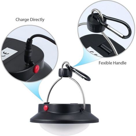 Lanterne de camping à LED Lampe de bivouac 60 LED Lampe de suspension rechargeable blanche réglable pour camping jardin lecture (1/4)