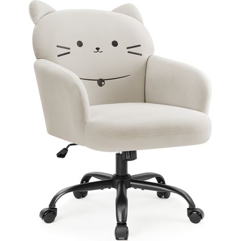 IWMH Chaise pivotante, chaise de bureau avec accoudoirs
Chaise de bureau réglable en hauteur avec roulettes, chaise de maquillage pour bureau, chambre à coucher - Beige
