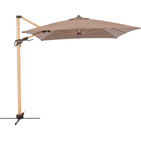 Doppler Sonnenschirm / Ampelschirm "Alu Wood AX Ultra Pendelschirm 300 x 220", 300 x 220 cm, greige, Bezug Polyestergewebe, Gestell Aluminium/Stahl, 20,6 kg (1/5)