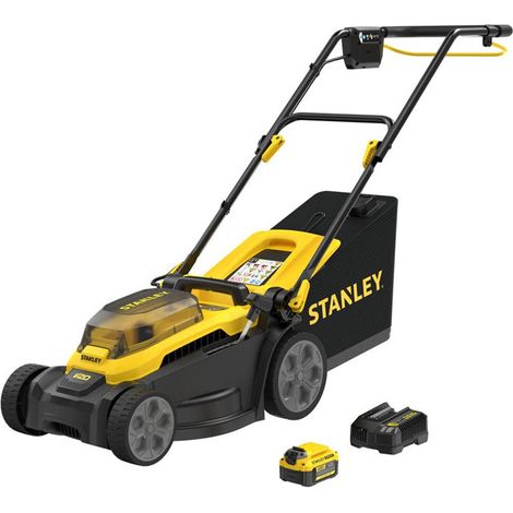 Tosaerba a spinta senza fili STANLEY FATMAX V20 SCMWP3401M1-QW 18 V 4 Ah brushless larghezza di taglio 34 cm