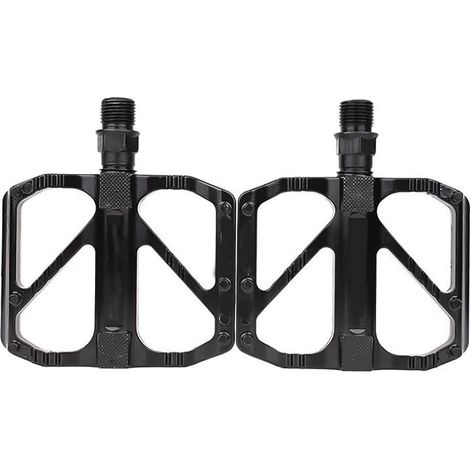 Set aus 2 schwarzen Fahrradpedalen aus Aluminiumlegierung mit 3 Lagern für Mountainbikes und Rennräder. (1/5)