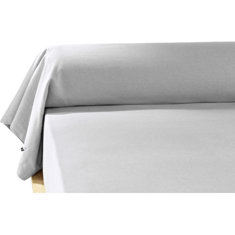 Taie de traversin 85 x 185 cm "Candice" Flanelle de Coton l'Effet Papillon - Candice Brume - 63 x 63 cm volant plat