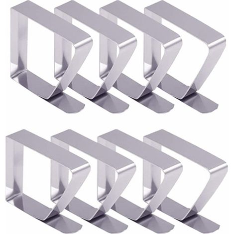Sollbry 12 piezas de pinzas para mantel de acero inoxidable plateadas y gruesas, pinzas para mantel, pinzas para mantel. (1/5)