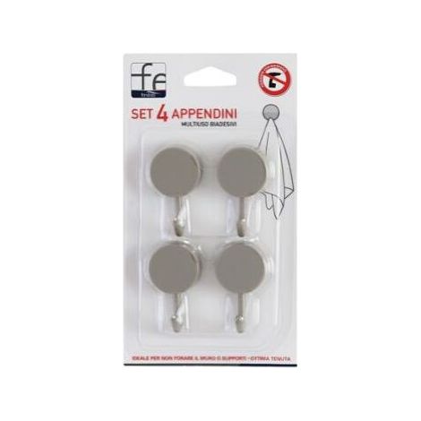Jeu de 4 cintres multi-usages double-face en plastique, gris (1/2)