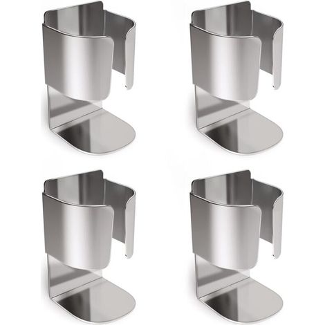 4 Pack Toothbrush Holder, Stainless Steel Electric Toothbrush Holder, Wall Mounted Toothpaste Organizer, No Drilling Sticker for Bathroom, Kitchen, etc. (1/5)