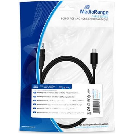 MediaRange Lade- & Datenkabel USB 3.0 auf USB Type-C 1.8m sw (MRCS182)