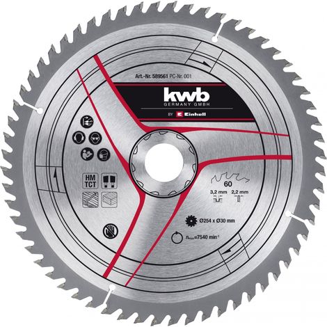 Sierra Circular Ø254 x 30 mm 60T EINHELL